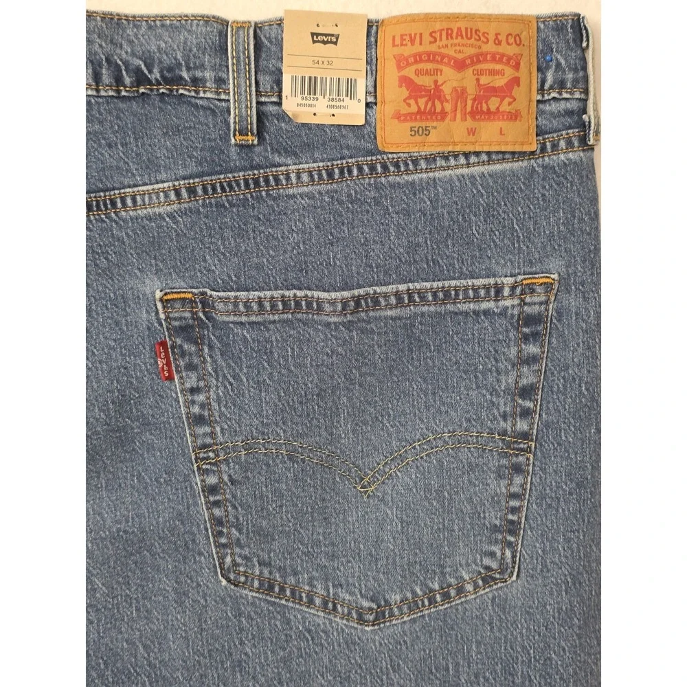Levi's 505 Jeans Eco Ease Regular Fit Straight Leg Stretch Big‎ &Tall Size 54X32